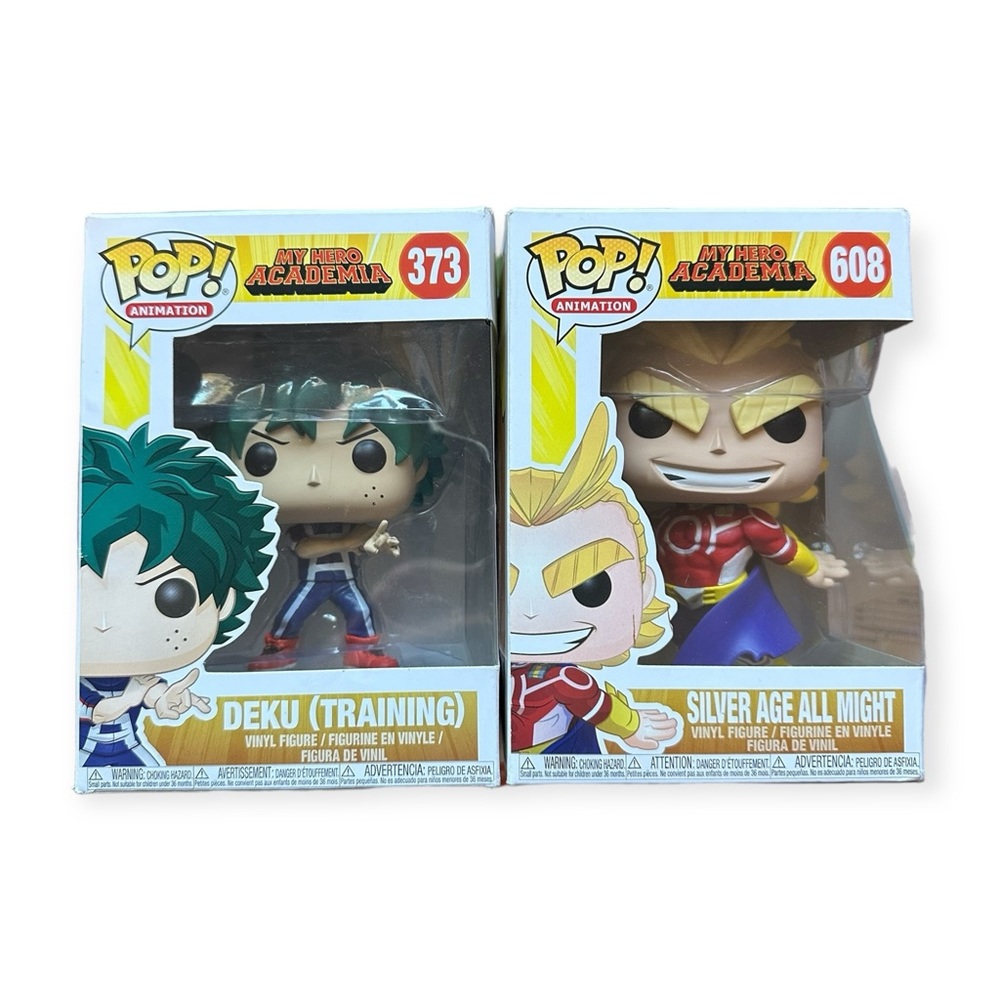 NIB Funko Pop Animation My Hero Academia Deku 373 & All Might 608 Bundle